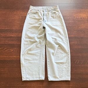 Zara Light Blue Barrel-Leg Baggy Jeans